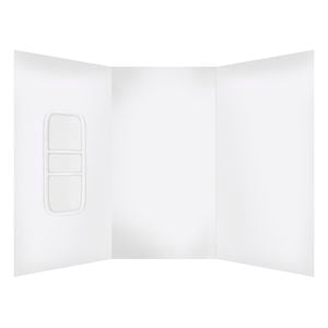 Stein 1200 x 900 x 2000mm White 3-Sided Side Moulded Wall Shower Liner 