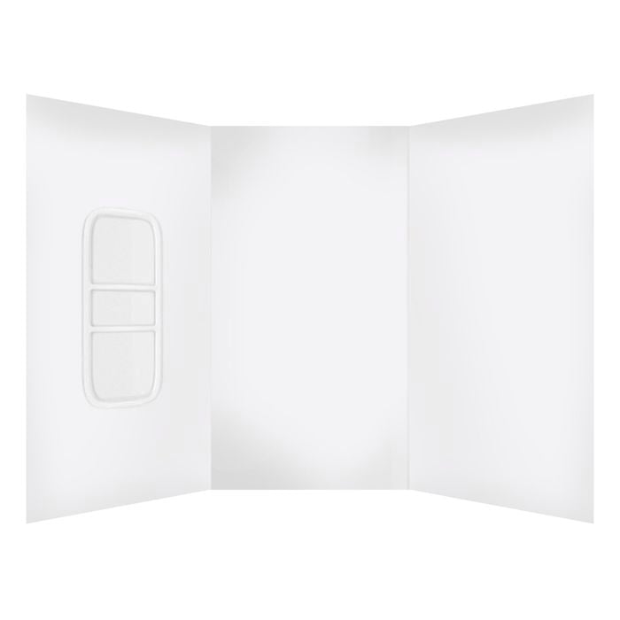 Stein 1200 x 900 x 2000mm White 3-Sided Side Moulded Wall Shower Liner ...