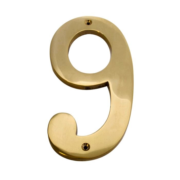 Sandleford 150mm Brass House Number 9