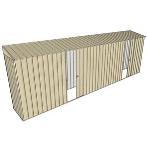 Build-a-Shed 0.8 x 6 x 2m Skillion Shed with Dual Single Sliding Side Doors - Cream