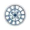 Interior ViewMDF Metal 60cmWall Clock Round Analogue Decor - Blue/White