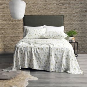 Park Avenue Single Cotton Flannelette Bed Sheet Sets - Capri Palm