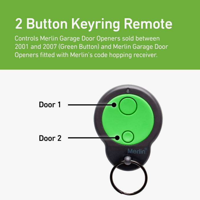 Merlin M842 Keyring Two Button Garage Door Remote Control
