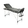 Yes4homes Black 3 Fold Portable Aluminium Massage Table Massage Bed Beauty Therapy