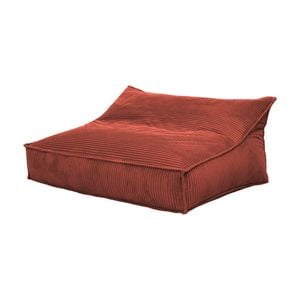 Cadence & Co. Wilde Ribbed Luxe Fleece Double Sofa Bean Bag Lounge Cover Rust Red