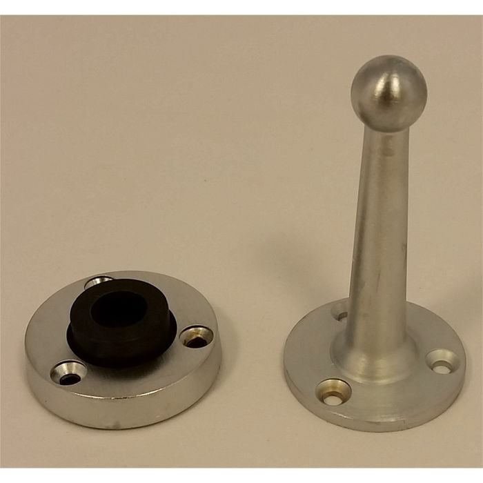 Miles Nelson Door Stop and Holder Satin Chrome