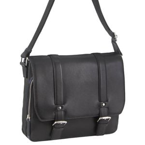 Pierre Cardin Pebbled Leather 13" Laptop Computer  Overnight Satchel Black
