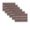 Set of 6 Victoria Bamboo Table Placemats 30 x 45cm Dark Brown/Silver