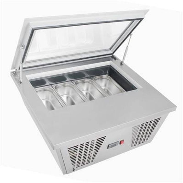 Polar G-series Countertop Ice Cream Freezer 4 X Napoli Pans Stainless Steel 377 X 865 X 735mm Commercial Display Fridge