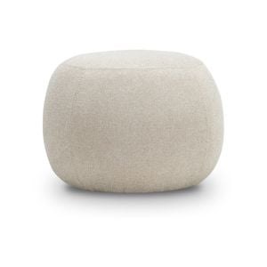 Venus Light Beige Round Ottoman Pouf