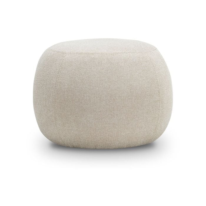 Venus Light Beige Round Ottoman Pouf