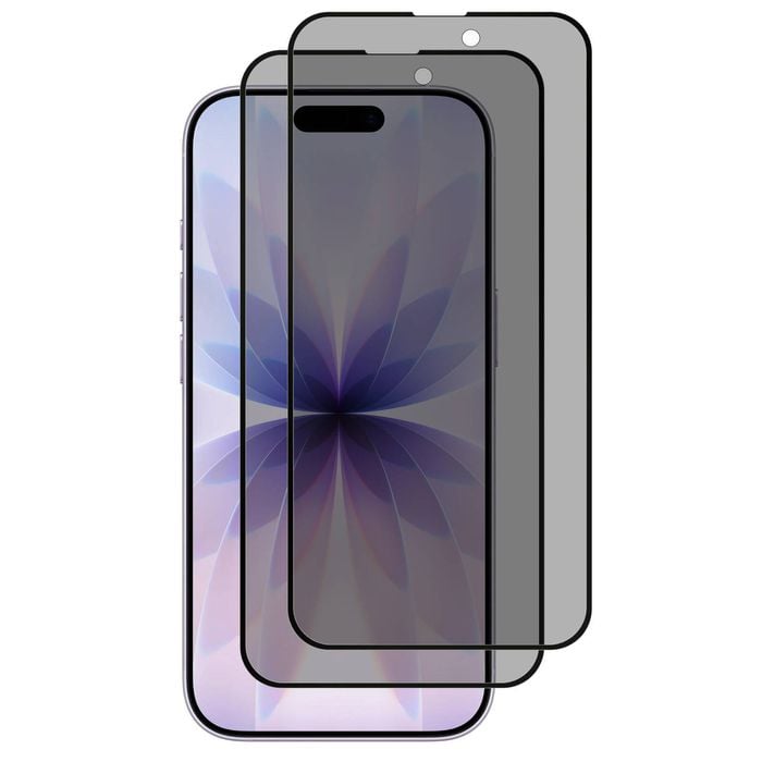 2 Pack MEZON Apple iPhone 17 (6.3") Privacy Anti-Spy Fingerprint Unlock Tempered Glass