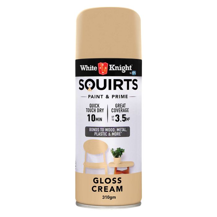 White Knight 310g Cream Gloss Squirts Paint & Prime
