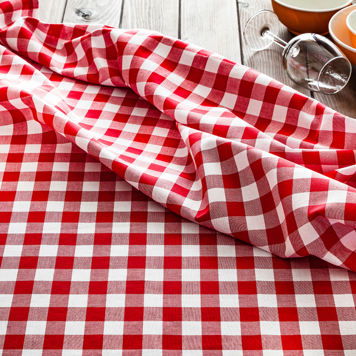 Rans Gingham Checked Tablecloths 5cm Hemming 100% Cotton