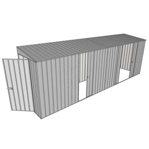 Build-A-Shed 1.2 x 6.0 x 2.0m Skillion Single with Double Sliding Side Doors Shed - Zinc