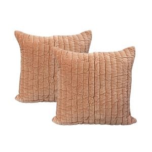2pc Cloud Linen Minerva Velvet/poly 50cm Embroidered Cushion Square Blush