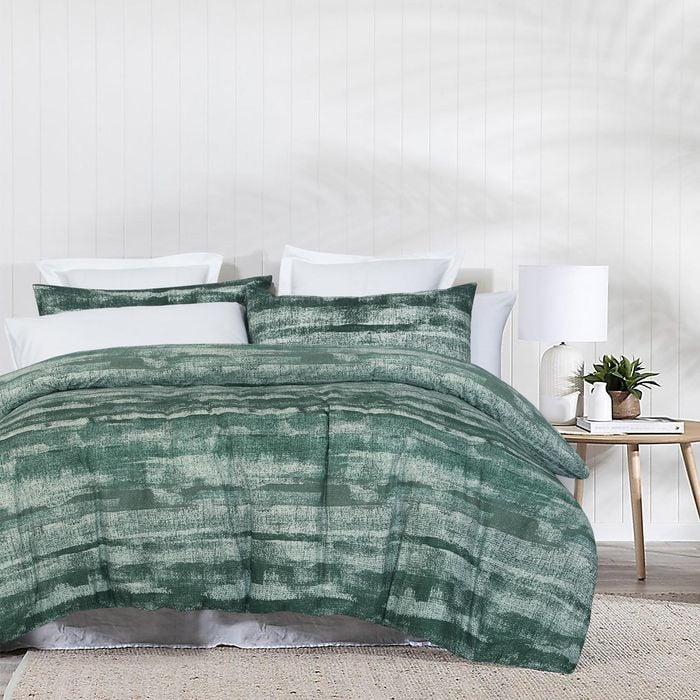 Amsons Pure Cotton Super King Quilt Cover Set - Eden Sage