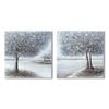 P&P Blue Tree Hand Painting Picture - Elegant Wall Art for Living Room, Bedroom & Office Décor 80x80cm