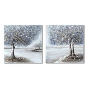 P&P Blue Tree Hand Painting Picture - Elegant Wall Art for Living Room, Bedroom & Office Décor 80x80cm