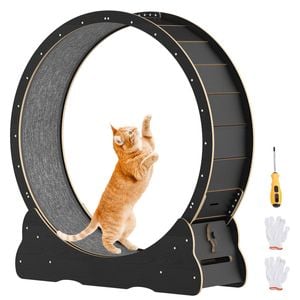 Advwin 100cm Cat Exercise Wheel Wooden Cat Treadmill Running Wheel