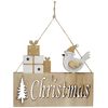 LVD Wooden Christmas Sign w/ String Home/Office Hanging Decor 17.5x14.5cm