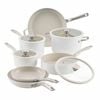 Circulon Halo With LaserDefense(TM) Ceramic Nonstick Induction 11 Piece Cookware Set Pearl White