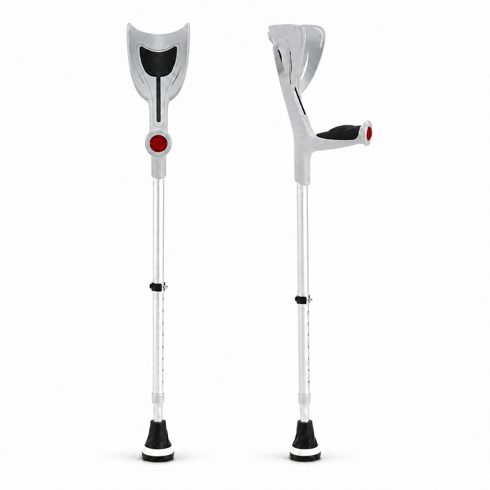 Altus Premium Ergonomic Adjustable Forearm Elbow Crutches - Grey