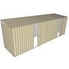 Build-a-Shed 1.5 x 6 x 2m Dual Sliding Side Door Skillion Shed - Cream
