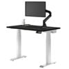 Desky Dual Mini Dark Bamboo Sit To Stand Desk 1000x600mm White Frame