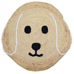 Handmade Kids Jute Rug-Duffy 1141-Natural-100x100cm