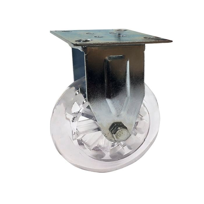 Easyroll 100mm 125kg Transparent Fixed Plate Castor