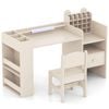 Costway Kid Art Table Chair Set Study Desk Painting Activity Natural