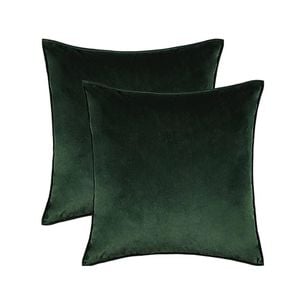 Catzon 2 Pcs Decorative Velvet Throw Pillow Covers Soild for Home Car 50X50cm-Dark Green