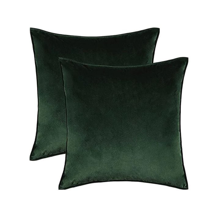 Catzon 2 Pcs Decorative Velvet Throw Pillow Covers Soild for Home Car 50X50cm-Dark Green