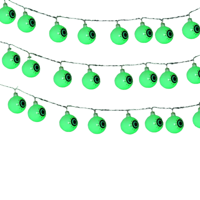 Lifebay Spooky Solar Spectacles: Green Eyeball Halloween Lights