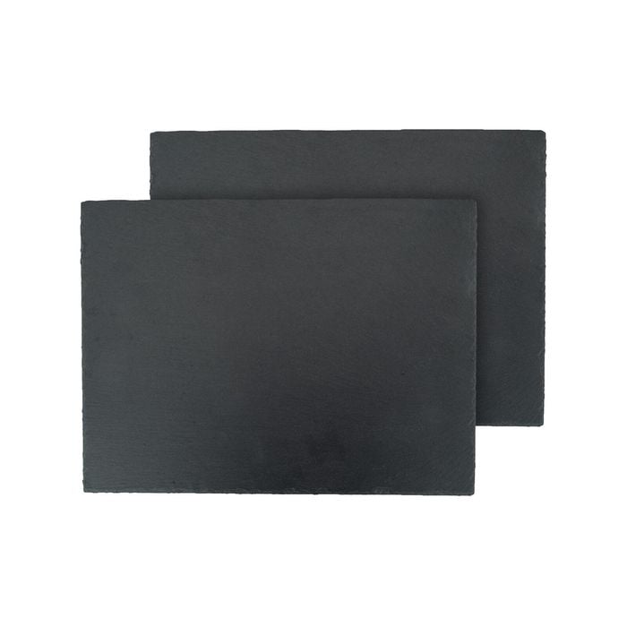 Argon Tableware Rectangular Slate Serving Platters - 40 X 30cm - Grey - Pack Of 2