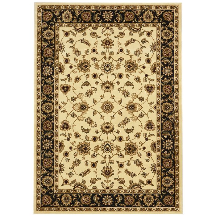 Iconic 1 Ivory Black 230x160cm Rug