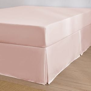 Dreamaker Superfine Washed Microfibre Pleated Valance Blush Pink Single Bed