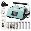 VEVOR Heat Press Machine and Sublimation Tumblers Light Green with 8pcs 20OZ