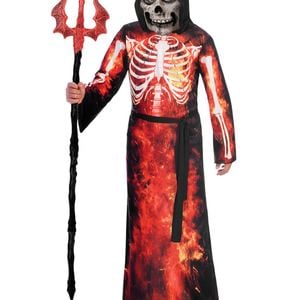 Hell Flame Reaper Boys Halloween Costume - 8-10