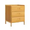 Lauft Natural Bamboo Wood 3 Drawer Bedside Table, Cabinet End Table Nightstand