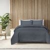 Ultrasonic King Coverlet Set - Grey