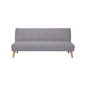 Jovie 3 Seater Sofa Queen Bed Fabric Uplholstered Lounge Couch - Light Grey
