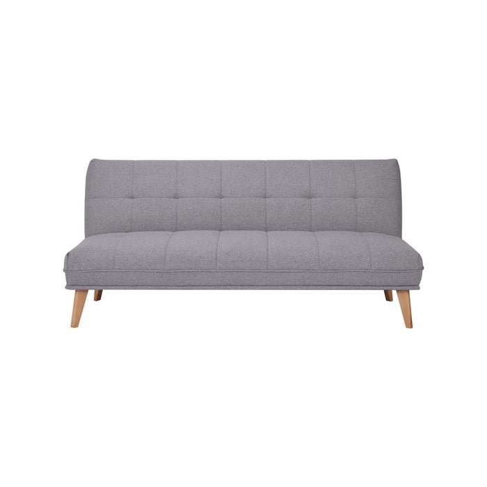 Jovie 3 Seater Sofa Queen Bed Fabric Uplholstered Lounge Couch - Light Grey