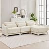 HOMFURN 271cm Modular Sectional Sofa, Chenille Cloud Couch with Ottoman, Sectional Couch with Throw Pillows for Living Room