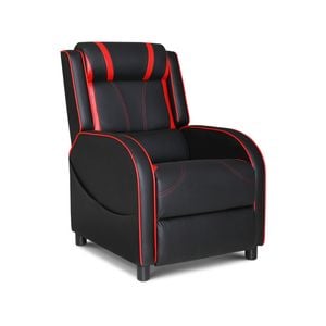 Artiss Recliner Chair Gaming Chair Leather Black Serik