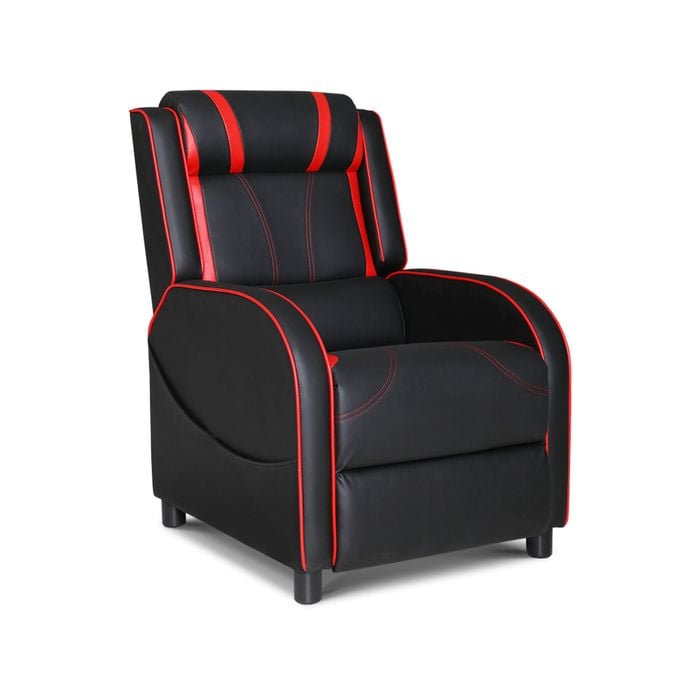 Artiss Recliner Chair Gaming Chair Leather Black Serik