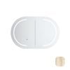 Attica 900mm Natural Oak Bentwood Oval LED Shaving Cabinet With Powerpoint