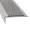 Duratac 1200mm Clear Aluminium Stair Nosing with Grey Vinyl Insert and Countersunk Holes - 5 Pack