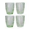 2x 2pc Urban Products Mari Green Floral Embossed Glass Tumbler Set 10cm